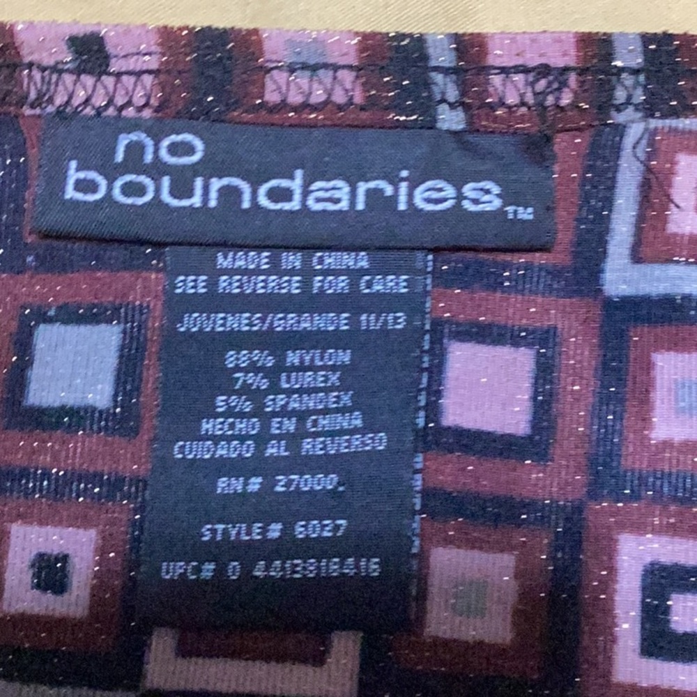 No Boundaries Metallic Stretch Cross-over Top 11/13 size, 3/4 length sleeves. - Picture 7 of 7